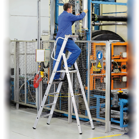 Stehleiter mit Plattform und 12 Stufen-Beschreibung lesen