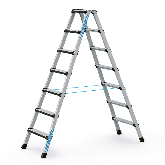 Zarges Comfortstep B Stehleiter mit gepolsterter Stufen-Vorderkante 2x7 Stufen-Beschreibung lesen