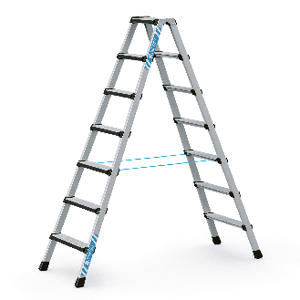 Zarges Comfortstep B Stehleiter mit gepolsterter Stufen-Vorderkante 2x7 Stufen-Beschreibung lesen