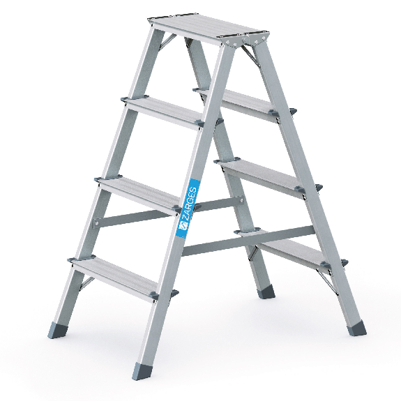 Zarges genietete Bockleiter eloxiert Scana B 2x4 Stufen-Beschreibung lesen