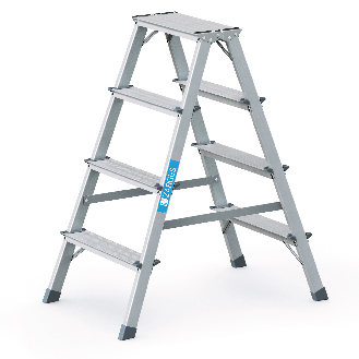 Zarges genietete Bockleiter eloxiert Scana B 2x4 Stufen-Beschreibung lesen