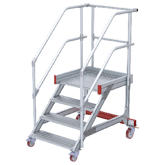 Euroline 513 Wartungsbühne 45° 600mm Stufenbreite 4 Stufen Alu gerieft-Beschreibung lesen