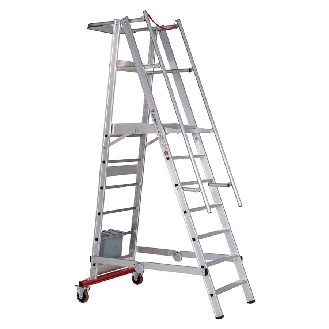 Euroline Premium 32778 Podestleiter fahrbar, klappbar 7 Stufen-Beschreibung lesen