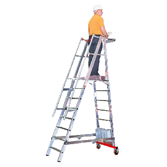 Euroline Premium 32778 Podestleiter fahrbar, klappbar 7 Stufen-Beschreibung lesen