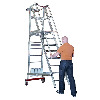 Euroline Premium 32778 Podestleiter fahrbar, klappbar 7 Stufen