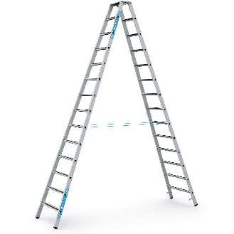 Zarges gebördelte Stehleiter, eloxiert Saferstep B 2x14 Stufen-Beschreibung lesen