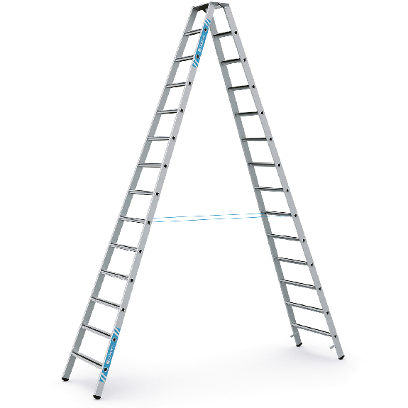 Zarges gebördelte Stehleiter, eloxiert Saferstep B 2x14 Stufen Zarges gebördelte Stehleiter, eloxiert Saferstep B 2x14 Stufen-Beschreibung lesen