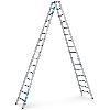 Zarges gebördelte Stufen-Stehleiter R13step-B eloxiert 2x16 Stufen Zarges gebördelte Stufen-Stehleiter R13step-B eloxiert 2x16 Stufen