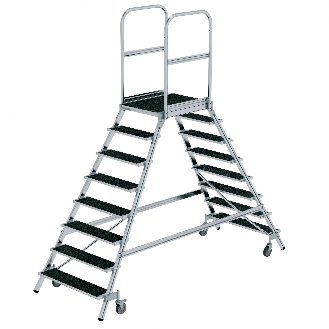 MUNK Podestleiter fahrbar R13 Korund 2x8 Stufen-Beschreibung lesen