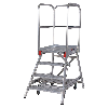 Euroline Premium 515 Mobile Podesttreppe einseitig mit Zentralfeststellung 4 Stufen