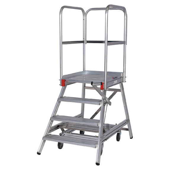 Euroline Premium 515 Escalier mobile à plateforme unilatéral avec verrouillage centralisé 4 marches-Leggi tutto