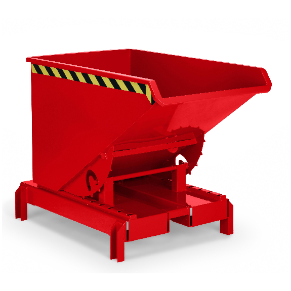 RR Industrietechnik Abrollkipper Typ RAM-DST-30 300dm³ für Deichselstapler RAL 3000 Feuerrot-Beschreibung lesen