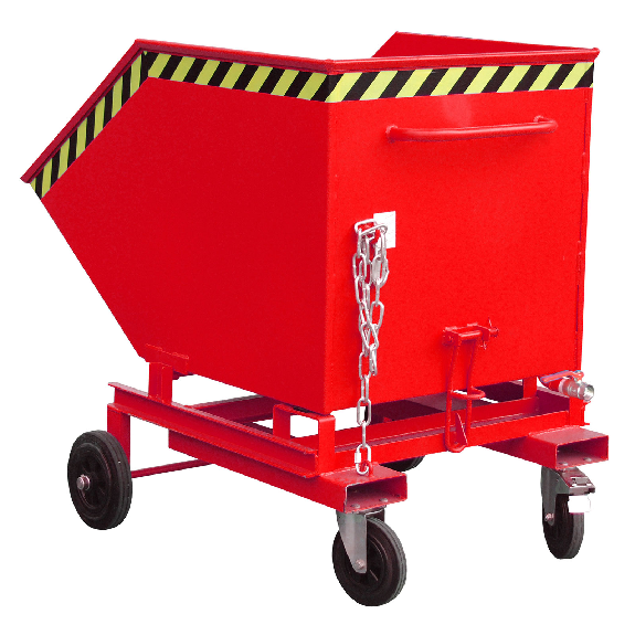 Camion porte-copeaux Bauer SKW-ET 600, peint en rouge feu-Leggi tutto