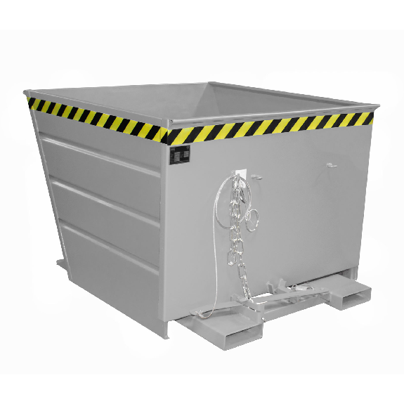 Conteneur basculant Bauer avec verrouillage à levier VG 1100, peint, gris souris-Leggi tutto