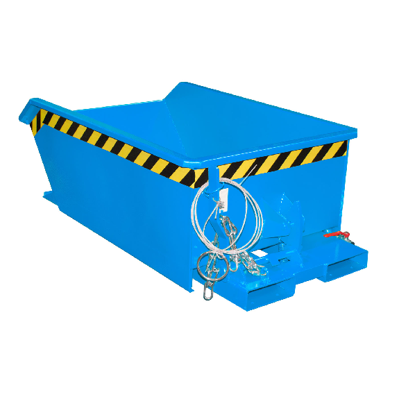 Contenitore basculante mini SMGU 270 - Altezza ridotta, telaio stabile, valvola di scarico e fessure per carrelli elevatori-Leggi tutto