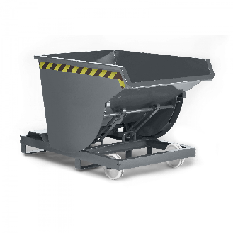 R+R Industrietechnik Selbstkipper Typ RSK-50 1280x1350x810mm 500dm³ RAL 7005 Mausgrau-Beschreibung lesen