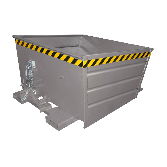 Conteneur basculant Bauer avec verrouillage à levier VD 800, peint, gris souris-Leer más