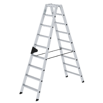 Stehleiter mit ergo-pad beidseitig begehbar 2x9 Stufen-Beschreibung lesen