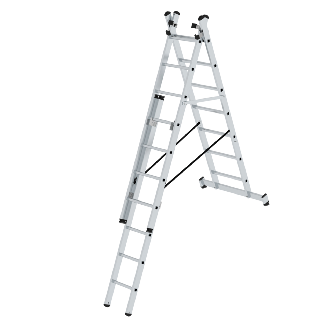 Mehrzweckleiter mit Nivello Traverse 3x7 Sprossen-Beschreibung lesen