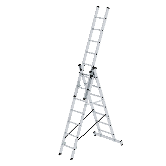 Mehrzweckleiter mit Nivello Traverse 3x7 Sprossen-Beschreibung lesen