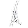 Mehrzweckleiter mit Nivello Traverse 3x7 Sprossen