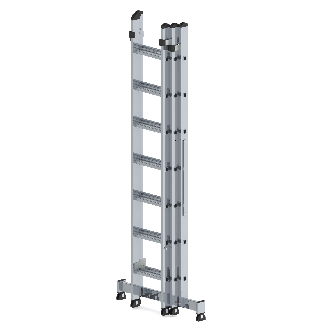 Mehrzweckleiter mit Nivello Traverse 3x7 Sprossen-Beschreibung lesen