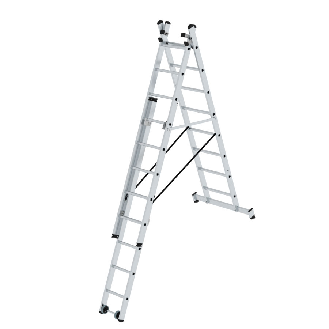 Mehrzweckleiter mit Nivello Traverse 3x8 Sprossen-Beschreibung lesen