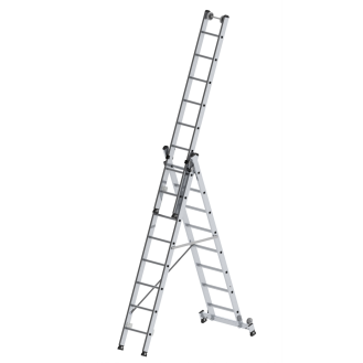 Mehrzweckleiter mit Nivello Traverse 3x8 Sprossen-Beschreibung lesen