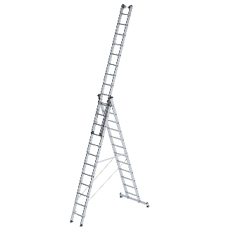 Mehrzweckleiter mit Nivello Traverse 3x12 Sprossen-Beschreibung lesen