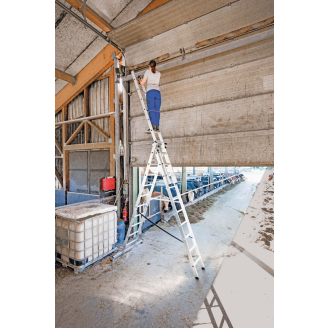 Mehrzweckleiter mit Nivello Traverse 3x12 Sprossen-Beschreibung lesen
