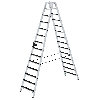 Stehleiter beidseitig begehbar mit clip-step 2x14 Stufen