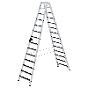 Stehleiter beidseitig begehbar mit clip-step 2x14 Stufen