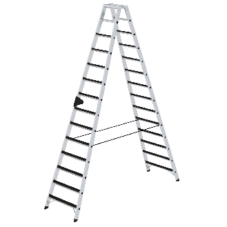 Stehleiter beidseitig begehbar mit clip-step 2x14 Stufen-Beschreibung lesen