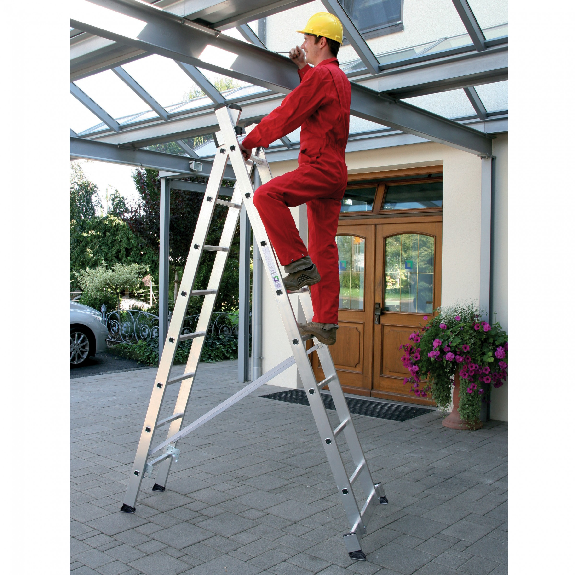 Mehrzweckleiter 2-teilig 2x14 Sprossen Mehrzweckleiter 2-teilig 2x14 Sprossen-Beschreibung lesen