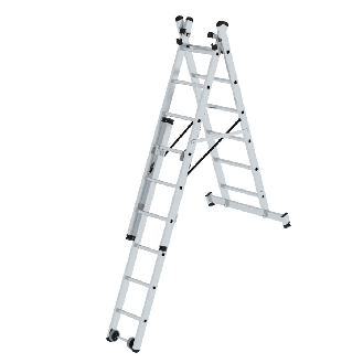 Mehrzweckleiter mit Nivello Traverse 3x6 Sprossen-Beschreibung lesen