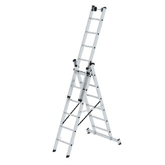 Mehrzweckleiter mit Nivello Traverse 3x6 Sprossen-Beschreibung lesen