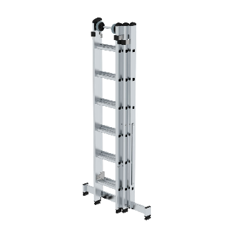 Mehrzweckleiter mit Nivello Traverse 3x6 Sprossen-Beschreibung lesen