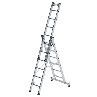 Mehrzweckleiter mit Nivello Traverse 3x6 Sprossen-Beschreibung lesen