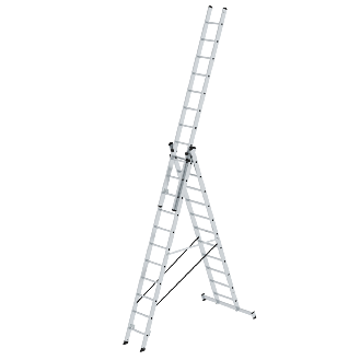 Mehrzweckleiter mit Nivello Traverse 3x11 Sprossen-Beschreibung lesen