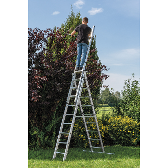 Mehrzweckleiter mit Nivello Traverse 3x11 Sprossen-Beschreibung lesen