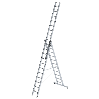 Mehrzweckleiter mit Nivello Traverse 3x11 Sprossen-Beschreibung lesen