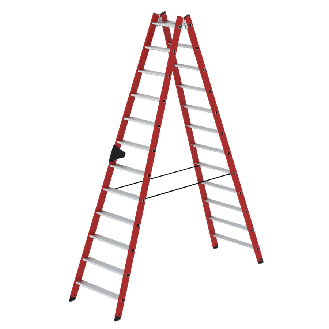 Kunststoff-Stehleiter 2x12 Sprossen-Beschreibung lesen