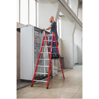 Kunststoff-Stehleiter 2x12 Sprossen-Beschreibung lesen