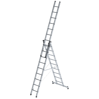 Mehrzweckleiter mit Nivello Traverse 3x9 Sprossen-Beschreibung lesen