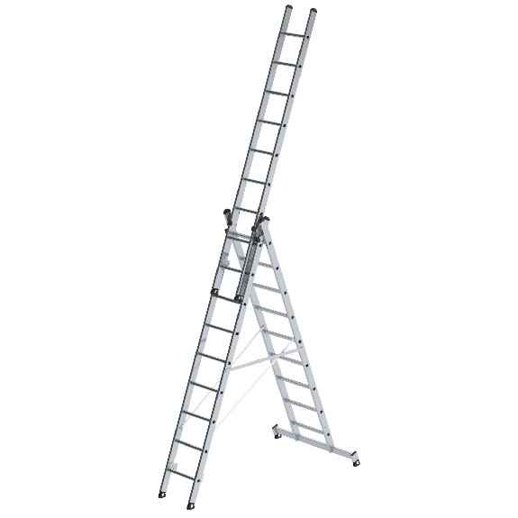 Mehrzweckleiter mit Nivello Traverse 3x9 Sprossen Mehrzweckleiter mit Nivello Traverse 3x9 Sprossen-Beschreibung lesen