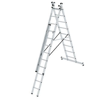 Mehrzweckleiter mit Nivello Traverse 3x9 Sprossen-Beschreibung lesen