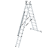 Mehrzweckleiter mit Nivello Traverse 3x9 Sprossen