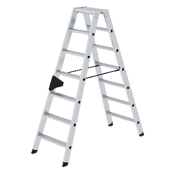 MUNK Stehleiter mit ergo-pad beidseitig begehbar 2x7 Stufen-Beschreibung lesen