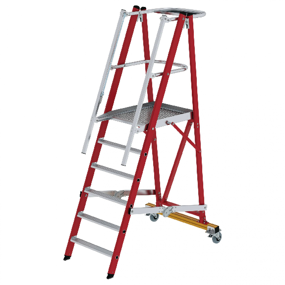 Escalera de plataforma de plástico con pasamanos GFK 6 niveles-Leer más