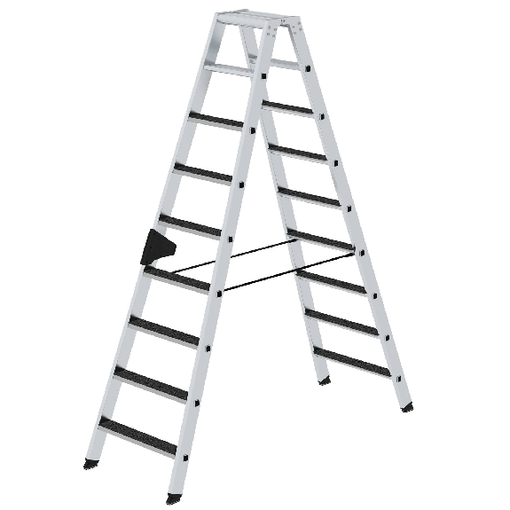 Stehleiter beidseitig begehbar mit clip-step R13 2x9 Stufen-Beschreibung lesen